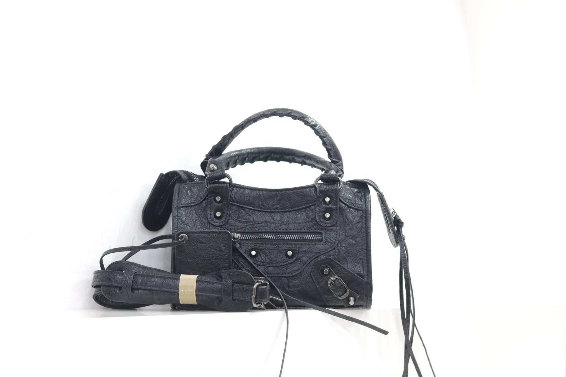 Women Casual Single Shoulder Moto Bag Niche Graffiti Microfiber PU Retro Large Fashion Hand Purse