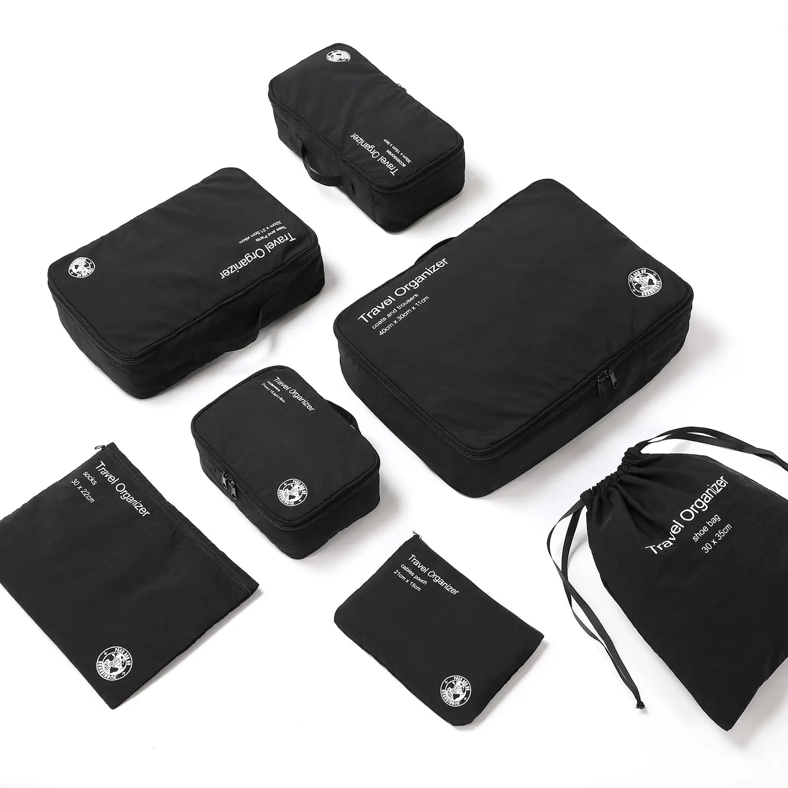 7Pcs Set Travel Bag Organizer Suitcase Packing Cubes Cases Portable Wardrobe Luggage Clothes Shoe Storage Pouch Packing Cubes