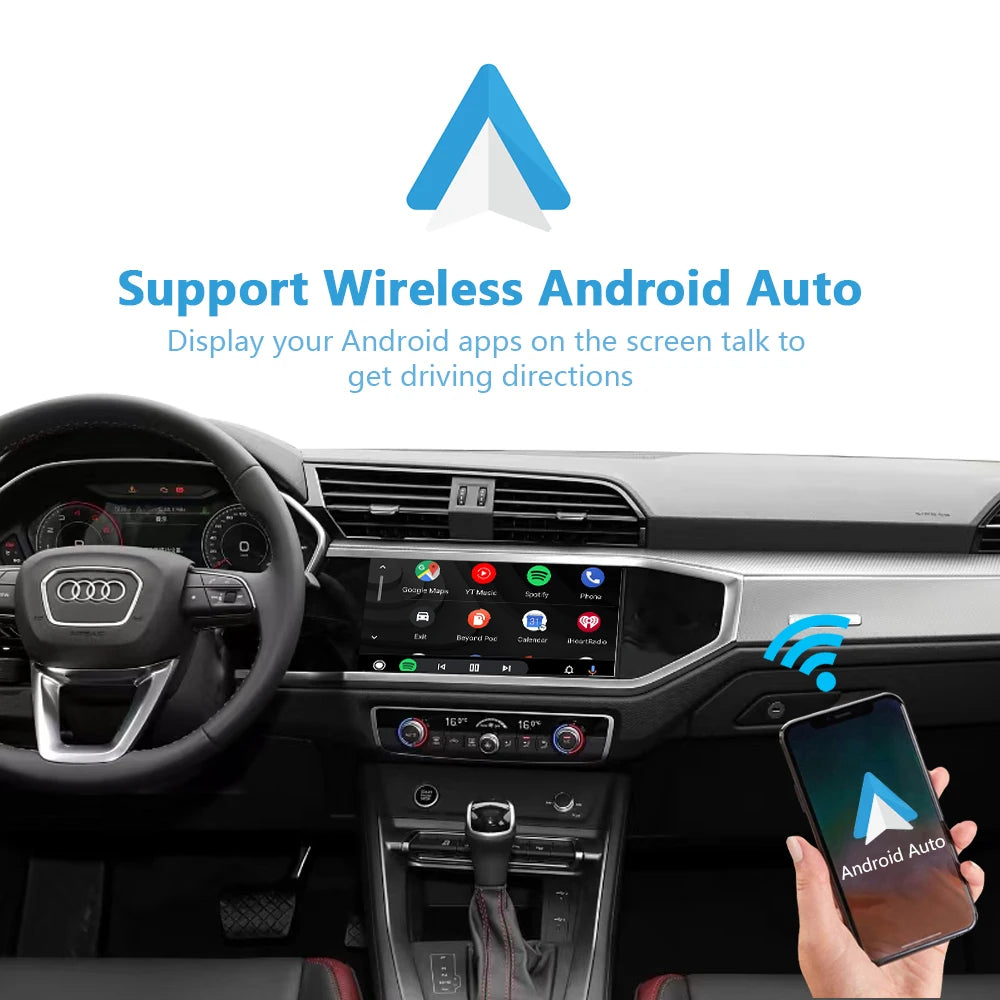 Audi Q3 A1 Apple CarPlay 2019-2024 Retrofit Wireless Android Auto Plug and Play Add Reverse Camera Support iPhone Mirror Link
