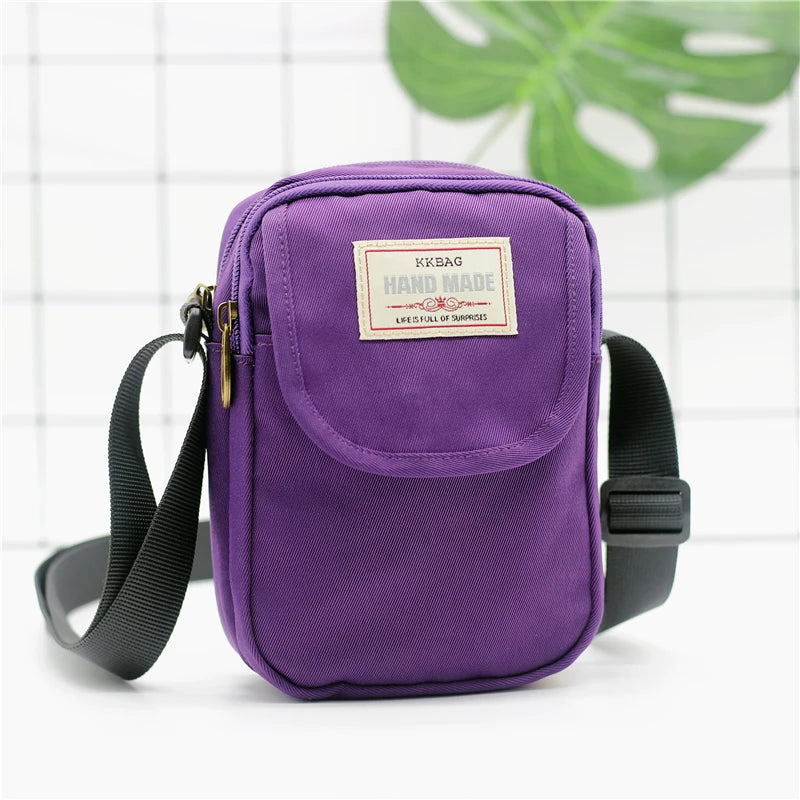 New trendy nylon shoulder bag for girls - large screen cross-body phone bag
