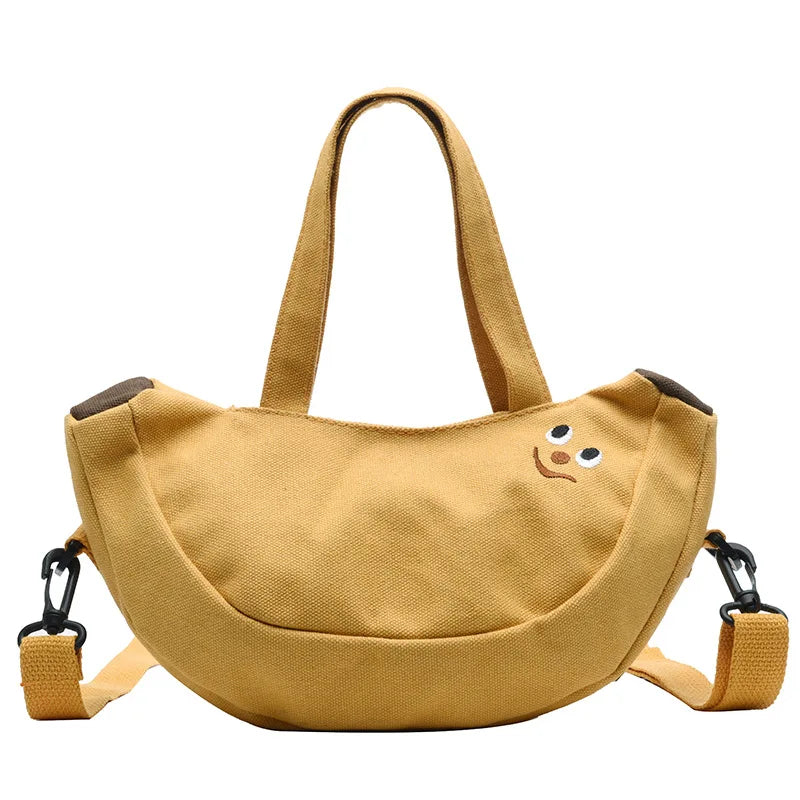 1pcs New Cartoon Canvas Crossbody Storage Cute Fruit Shoulder Bag