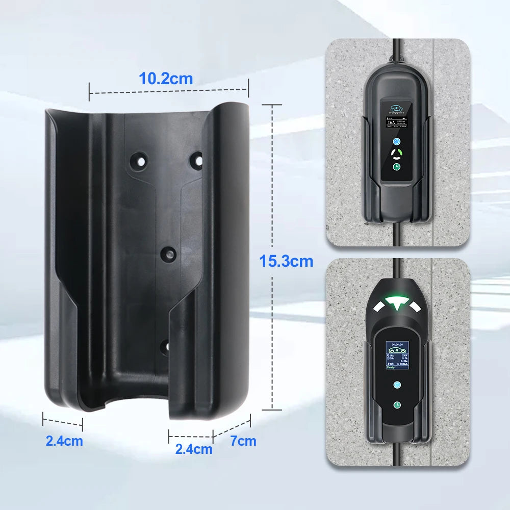 EV Charger Type 2 Plug Holder Wallbox Bracket With Cable Twining Hook  Electric Vehicle Accessories