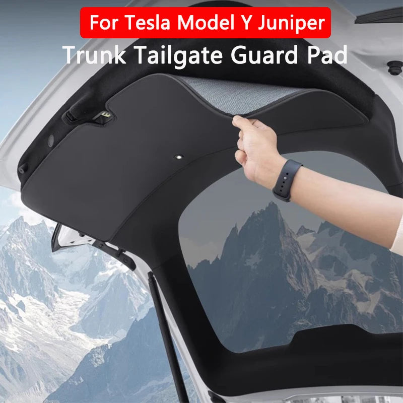 For Tesla Model Y Juniper Trunk Tailgate Guard Pad Leather Trunk Cargo Liner Backplate Protective Anti-dirty Pad Car Accessories