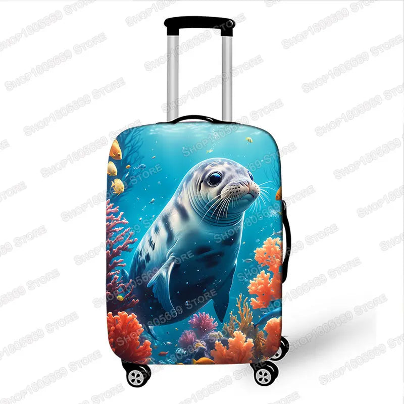 18-32 Inch Dolphin / Turtle / Octopus/ Starfish Pattern Luggage Cover Ocean Animal Suitcase Protective Covers Travel Accessories