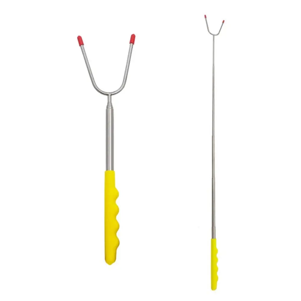 Telescopic BBQ Forks Marshmallows Roasting Sticks Stainless Steel Extendable Hot Dog Sausages Skewers Barbecue Tools