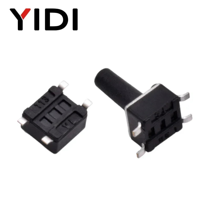 50pcs 4.5*4.5*4/5/6/7/8/9/10/12mm Momentary Tactile Tact Push Button Switch On Off 4 Pins SMD SMT Microswitch Electronic Set