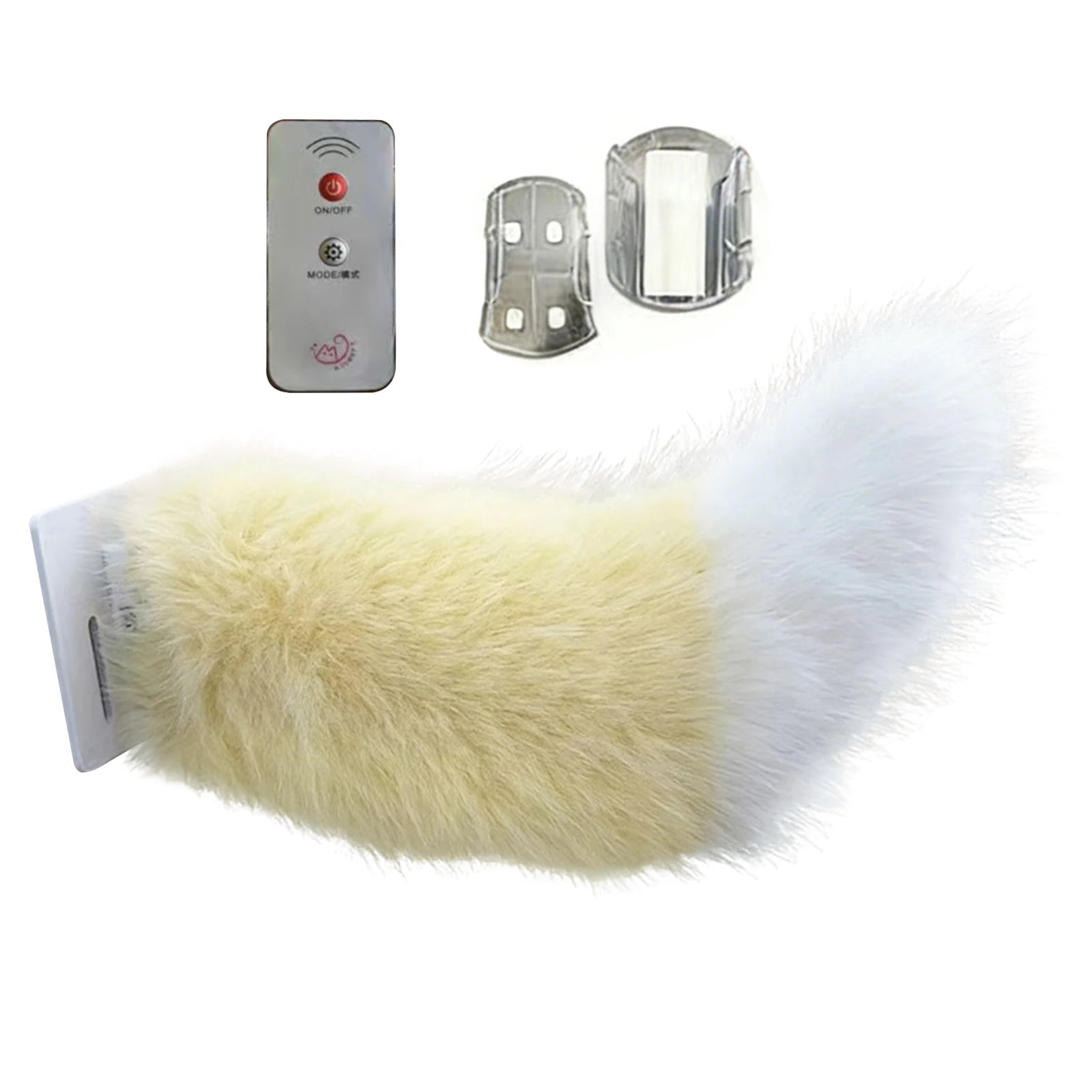 Remote Control Electric Wagging Fox Tail for Scooter Plush Faux Fur Car Rear Decoration Moving Animal Tail Accessory