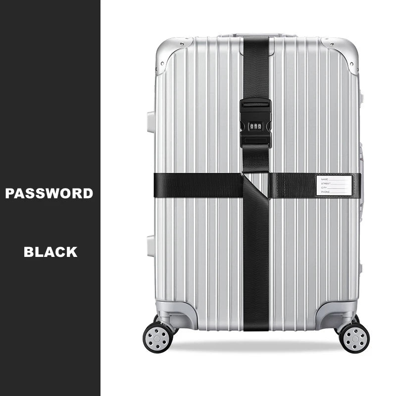 Anti-theft Luggage Buckle Cross Strap Password Adjustable Bundling Packing Baggage Belt Suitcase Trunk Belts Bag Accessories