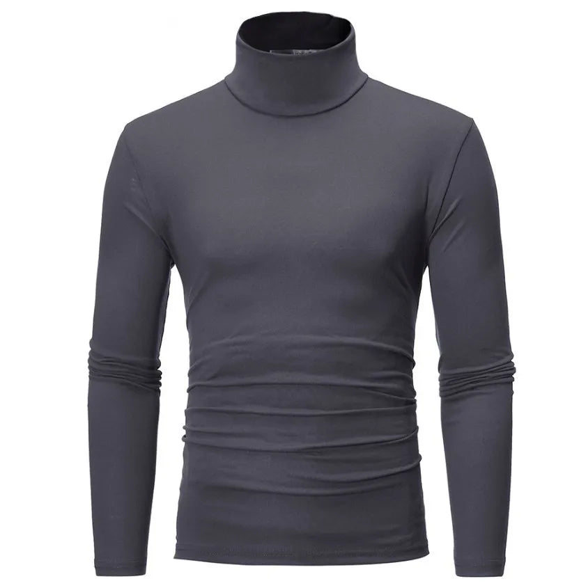 Thermal Underwear Tops Men Winter Clothes Thermal Shirt Autumn Men's Winter Tights High Neck Thin Slim Fit Long Sleeve T-shirt ﻿