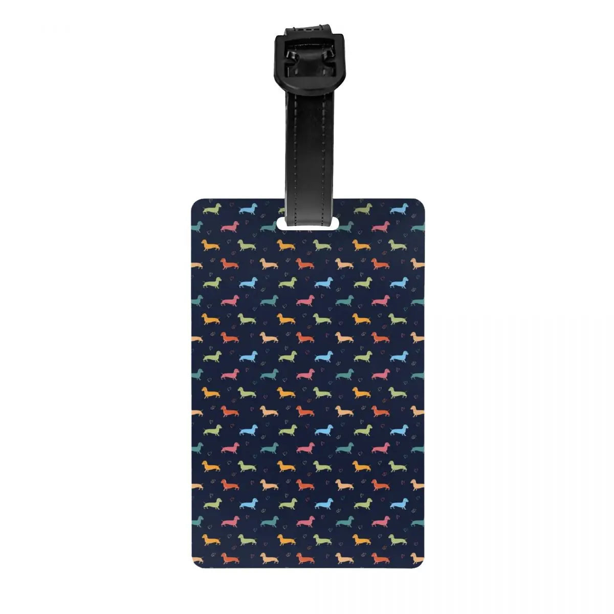 Custom Cute Dachshund Sausage Dog Luggage Tag With Name Card Puppy Animal Privacy Cover ID Label for Travel Bag Suitcase