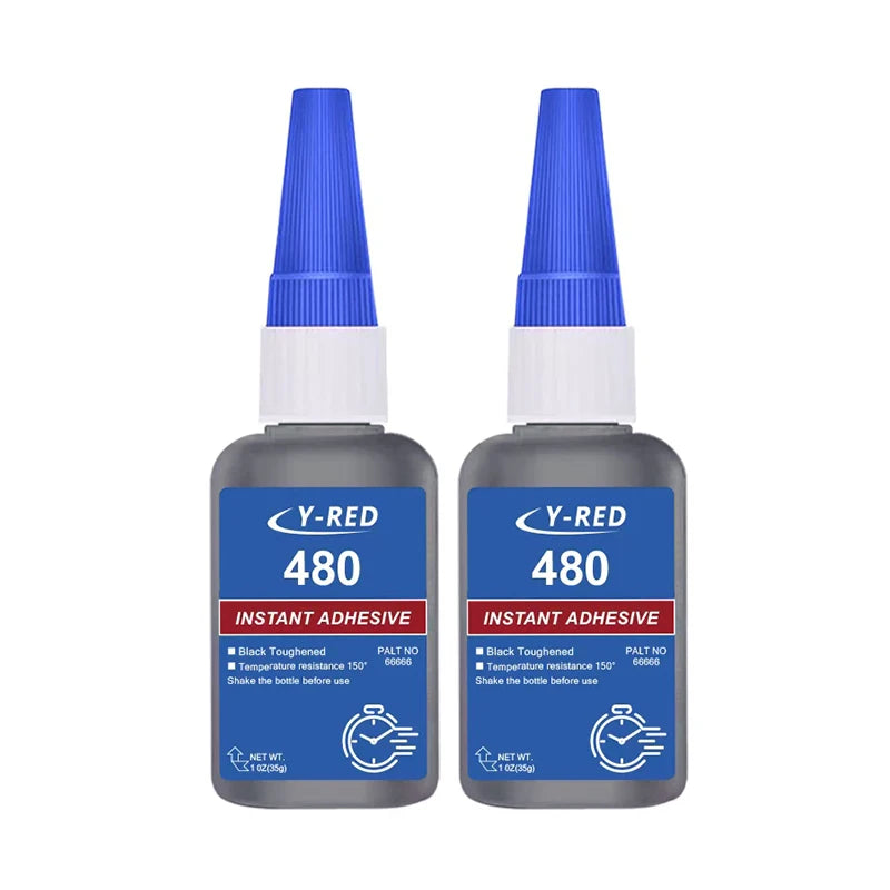 480 Black Super Glue,Instant Adhesive Super Strong CA Glue for DIY, Repair, Crafts, Metal, Plastic, Rubberr