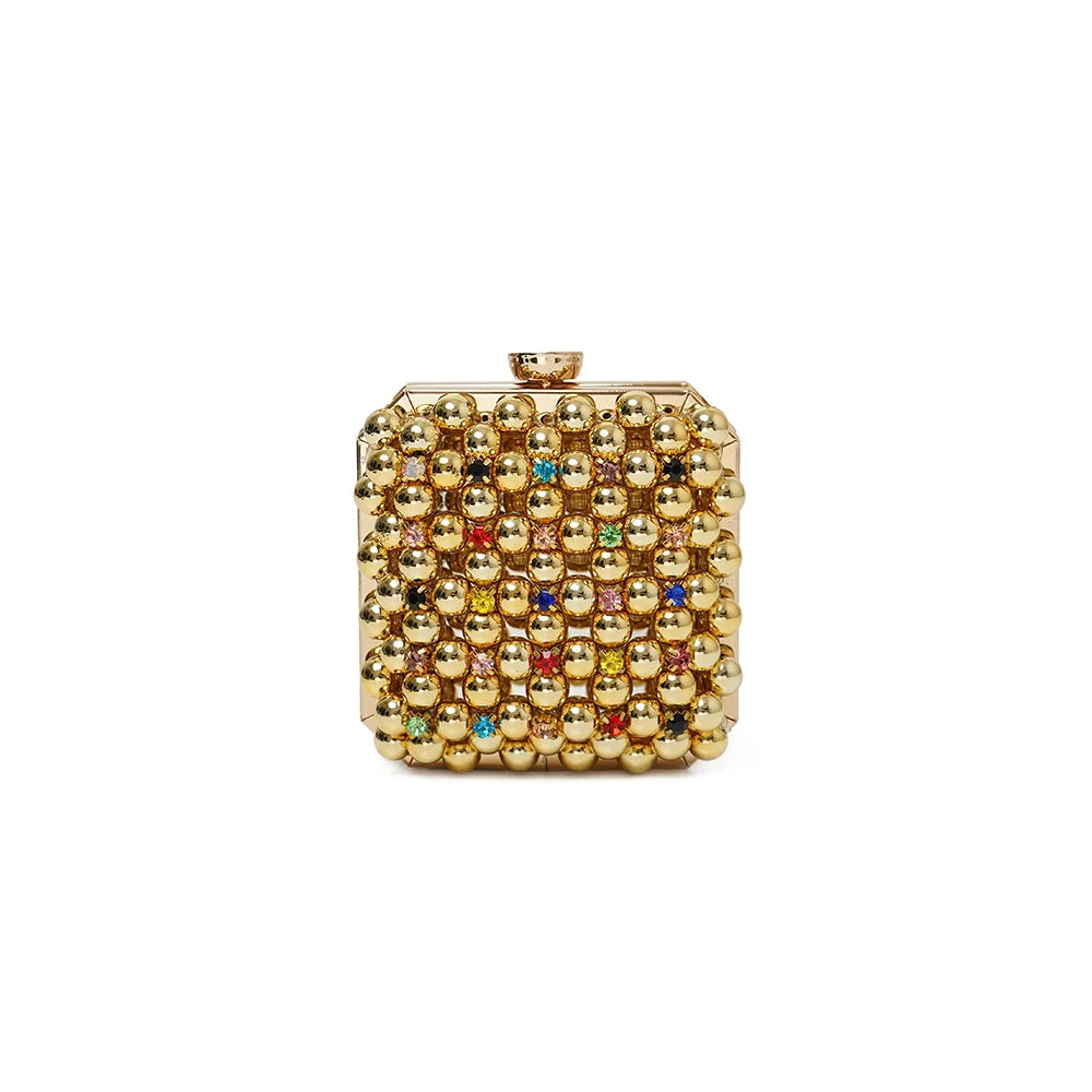 2026 Spring & Summer New Arrival - European & American Fashion Chain Mini Square Bag Acrylic handcrafted beaded mini women’s bag