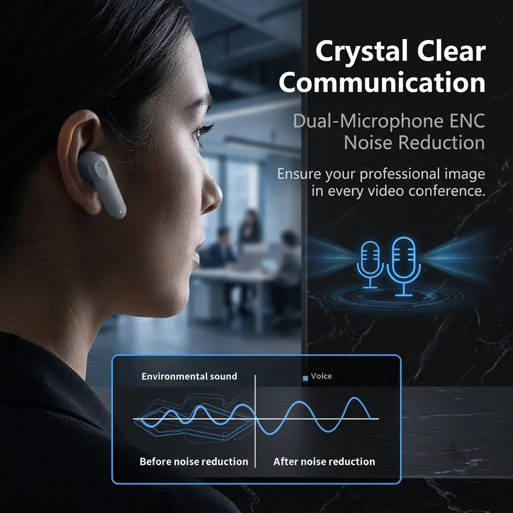 Wireless Bluetooth Earphones Low Latency Game Music Headphones HiFi Stereo Long Playback Headset TWS Gaming Earbuds HD Call Mic