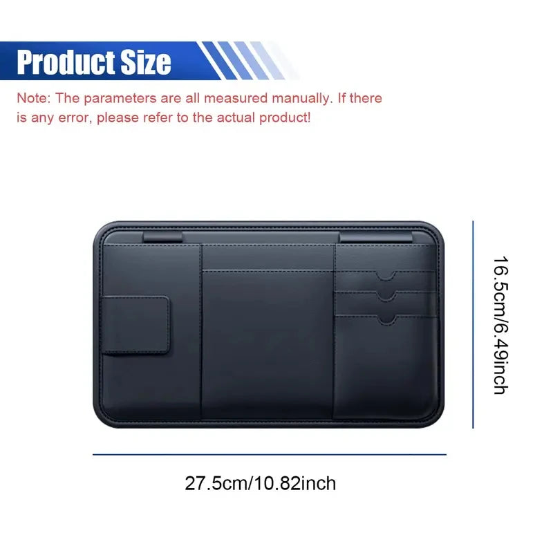Universal Car Sun Visor Storage Pouch Multi-Slot Vehicle Visor Wallet Card Phone Sunglasses Holder