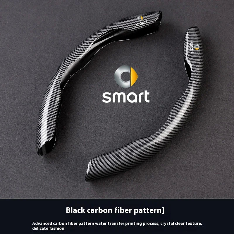 For Smart Fortwo Forfour Forjeremy 451 453 Brabus Roadster Forstars Sprite 1 3 5 Car Carbon Fiber Texture Steering Wheel Cover