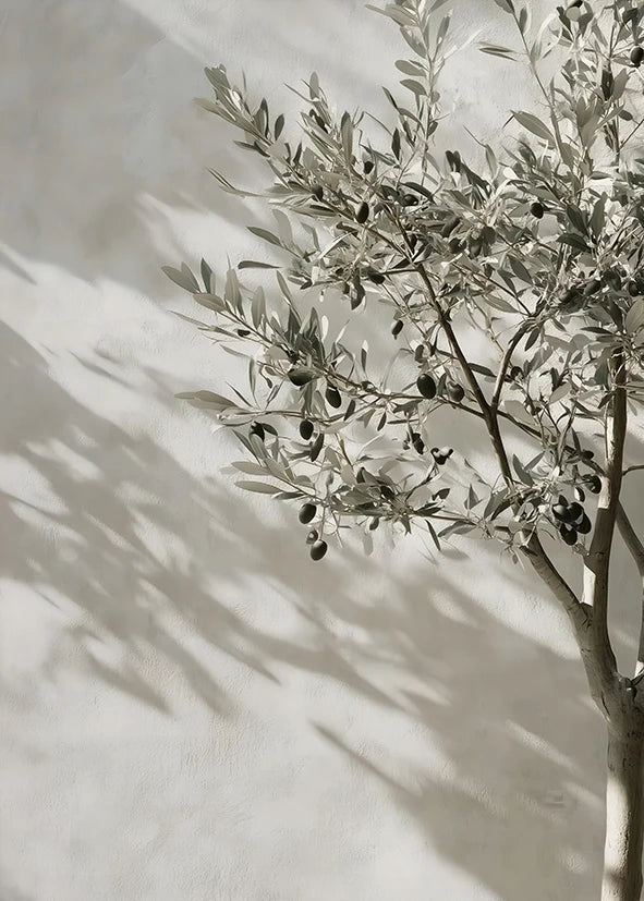 Retro Elegant Olive Tree and Lemon Canvas Poster Vase Wall Art Poster Perfect Gift for Living Room Bedroom Dormitory Home Decor