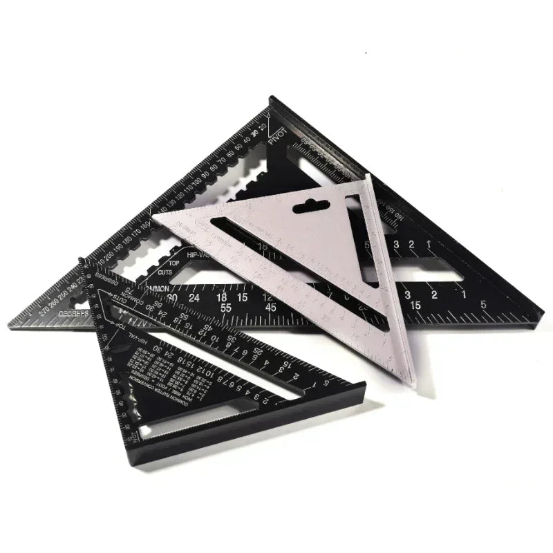 12'' Aluminum Alloy Triangle Ruler Gauges Speed Protractor Miter for Carpenter Line Scriber Saw Guide Percision Measurement Tool