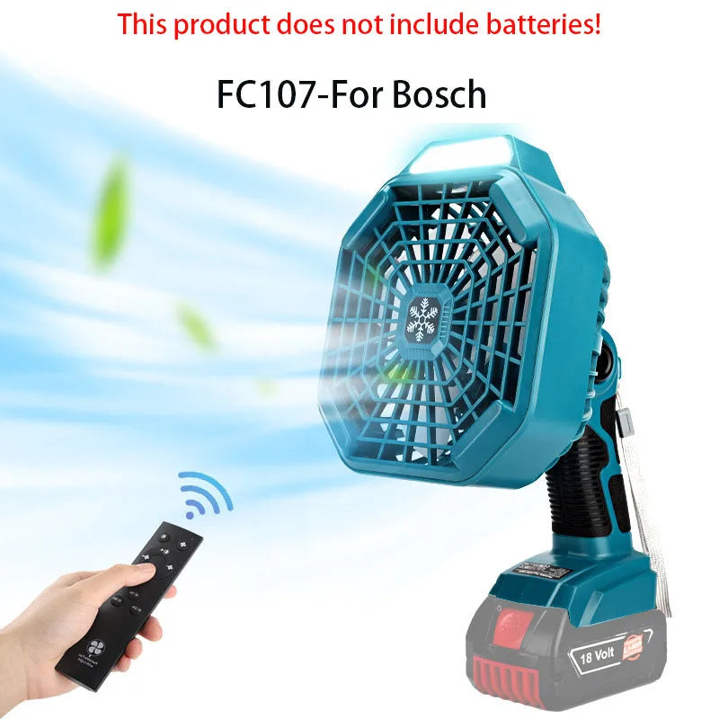 Multifunctional Lighting Fan For Bosch With 14.4-18V Lithium Battery With 3W Lamp FC103 FC104 FC105 FC106 FC107 FC108 Household