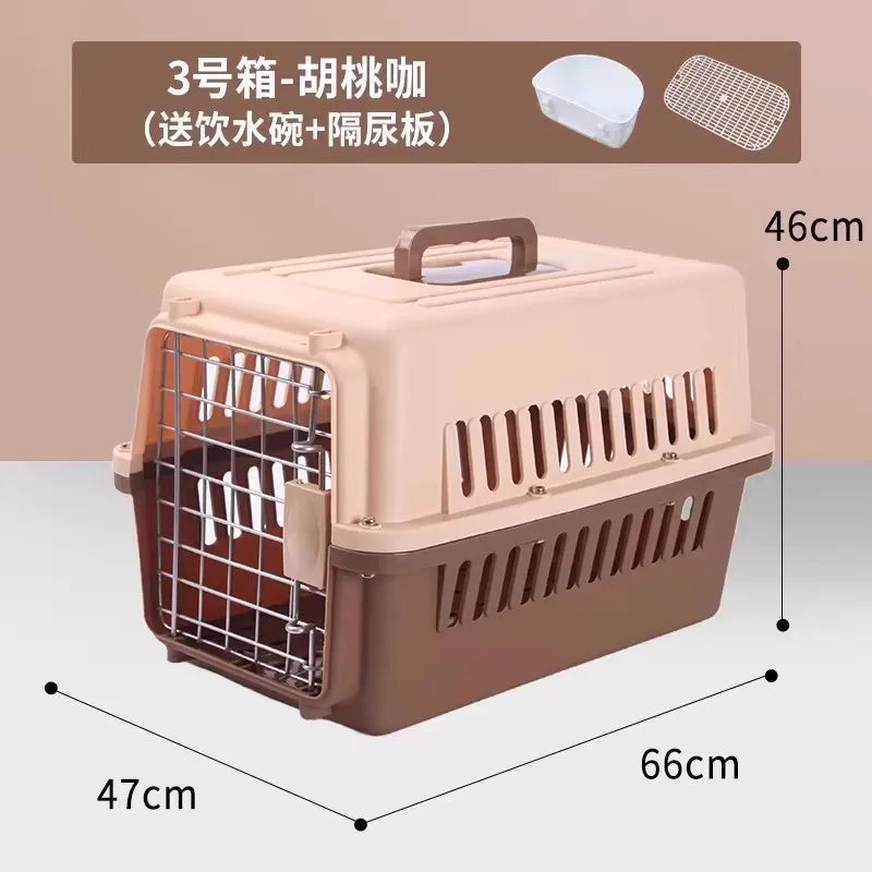 ‌Large Dog Crate for Air Travel - Pet Carrier with Wheels, Foldable Kennel for Golden Retriever, Airline Approved Portable Cage