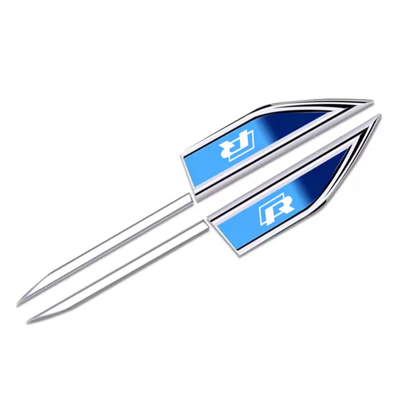 Car Ashtray 3D Metal Car Leaf Board Side Sticker Auto Door Label Body Decorative Blade Decals For Volkswagen VW RLine R T5 ID3 T