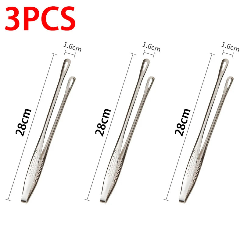 Stainless Steel Kitchen Tongs BBQ Grill Meat Barbecue Tongs Clip Food Utensils Cooking Tweezers Food Tongs CFQJ002