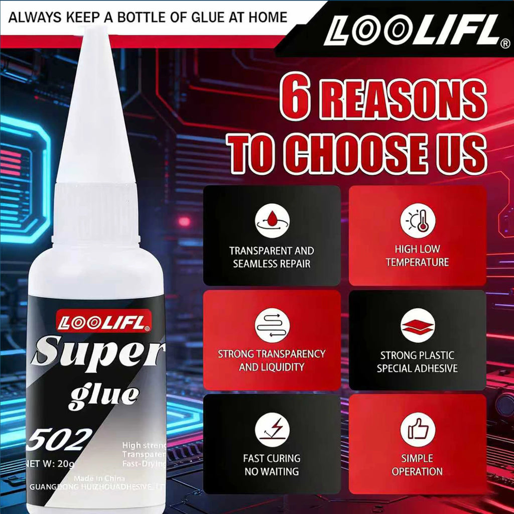502 Super Glue extra strong Cyanoacrylate Universal Quick-drying Instant Adhesive Leather RubberWood Metal Bond Liquid Glue Tool