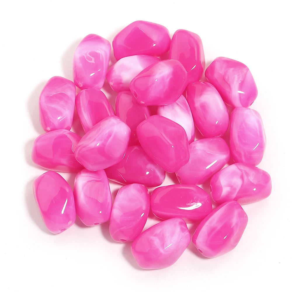20pcs 12x21mm Irregularity Acrylic Beads Spacer Loose Beads For Jewelry Making DIY Bracelet Earrings Accessories