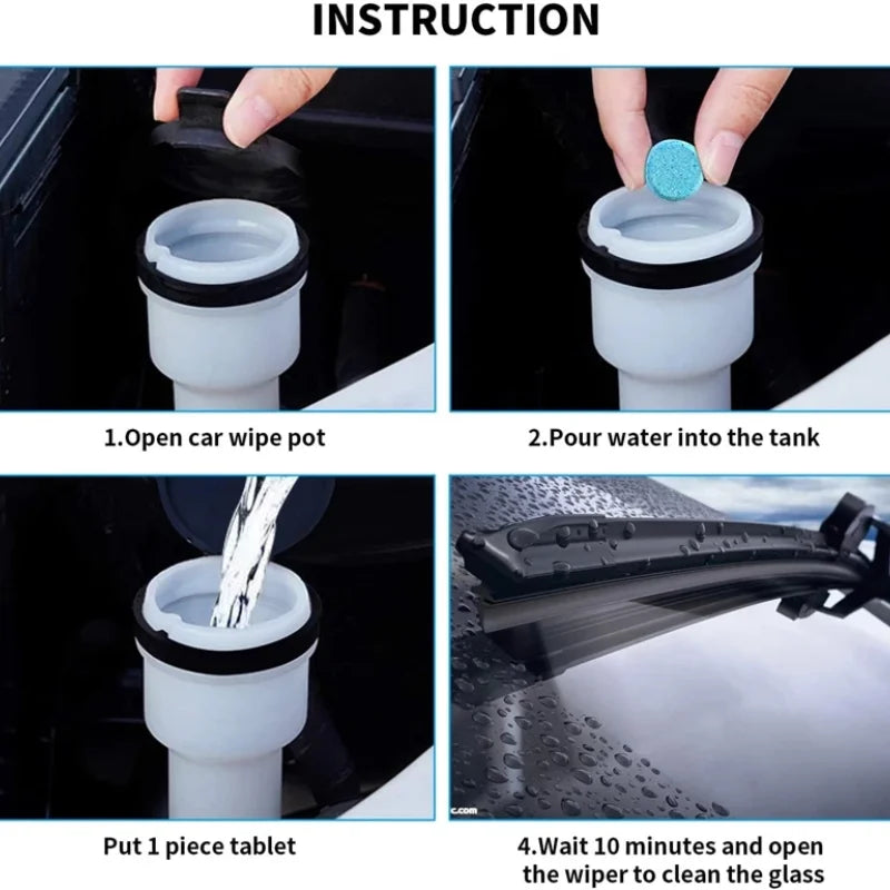 Car Washing Solid Effervescent Tablets Windshield Windscreen Cleaner Home Car Window Glass Dust Washing Solid Detergent