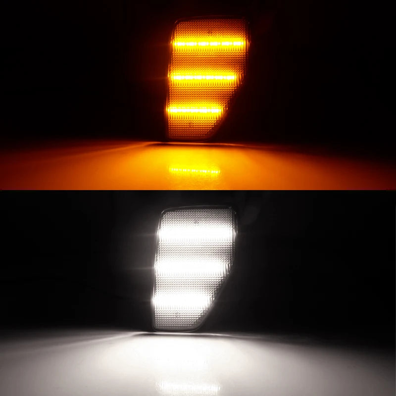 iJDM Car Amber Triple-Row LED Strip Front Fender Side Marker Lights Compatible With for Hummer H3 H3T Turn Signal Light 06-2010