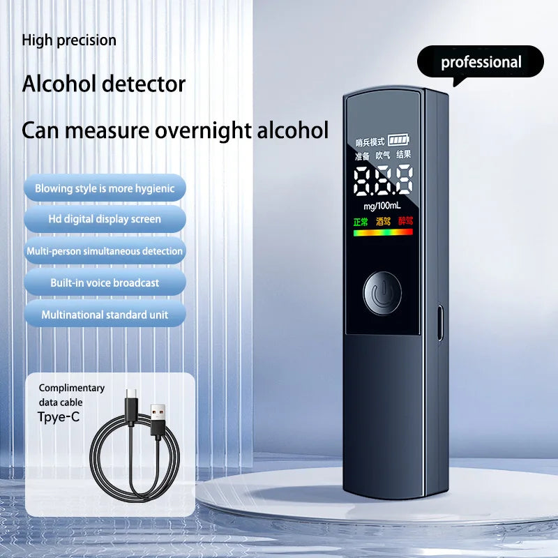 Lenovo Professional High Accuracy Alcohol Breathalyzer Portable Alcohol Tester Digital Display For Home Car Driver Safety