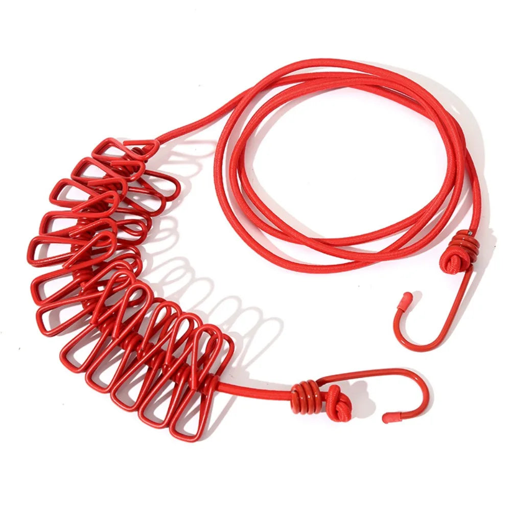 Portable Windproof Clothesline with 12 Clips Colorful Travel Clothesline Clothesline Rope Outdoor