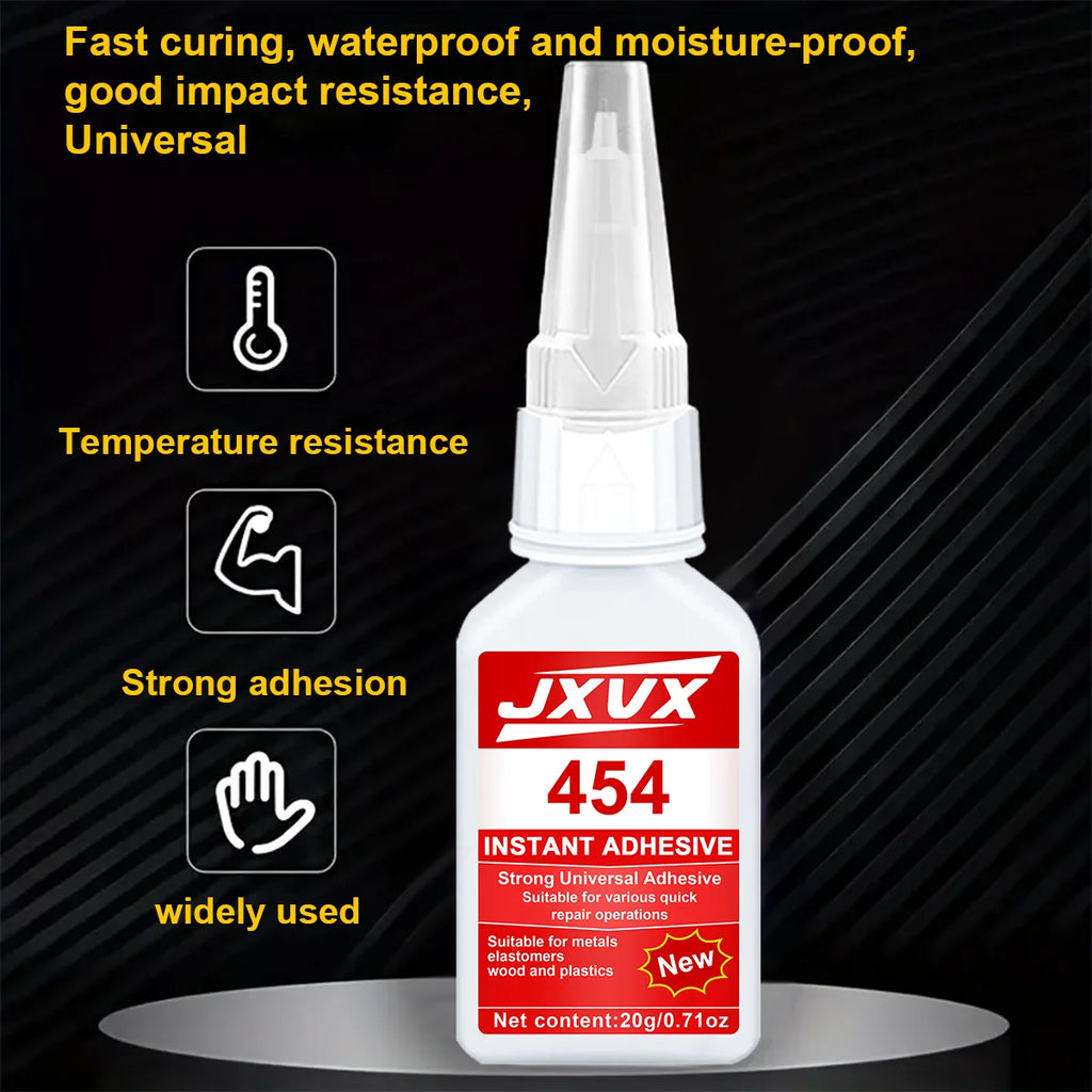454 Super Glue: Instant Adhesive That Dries Quickly in 3 Seconds, with a Strong and Waterproof Bond; for Metal, Plastic, Wood, Ceramics and Leather; Multi-Material Repair Glue, 20 g