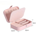 Portable PU Leather Jewelry Organizer - Travel Ring Earrings Necklace Storage Case, with Zipper & Removable Dividers