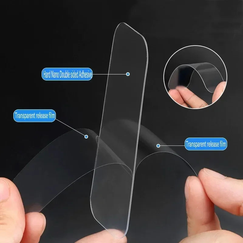 No Trace Reusable Square Adhesive Tape Removable Transparent Wall Mount Sticker Double Sided Adhesive Tape
