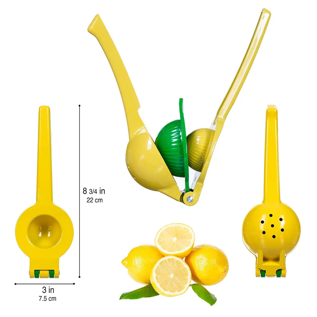 LMETJMA 2 Bowl in 1 Lemon Squeezer Premium Aluminum Alloy Lemon Juicer Press Manual Orange Citrus Lime Juicing Tools JT02