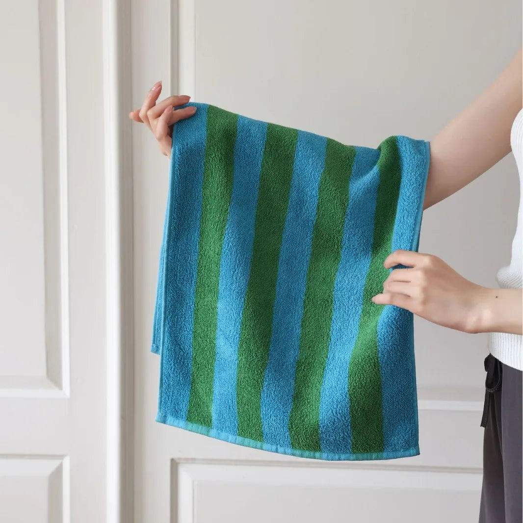 Autumn Winter Striped Bath Towel Cotton Plush Washed Washcloth Worsted Soft Absorbent Bathroom Towels For Man Women Dropshipping