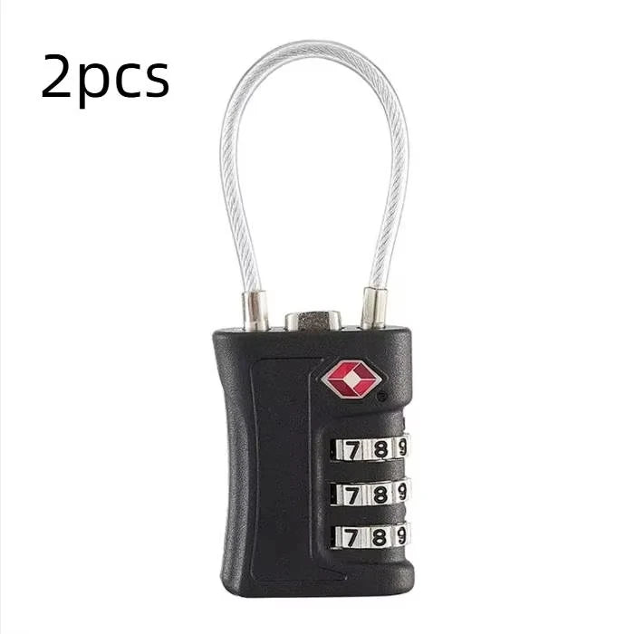 TSA Luggage Lock, Combination Padlock, 3 Digit Security Suitcase Lock Luggage Cord Lock with Cable for Travel Luggage Suitcase