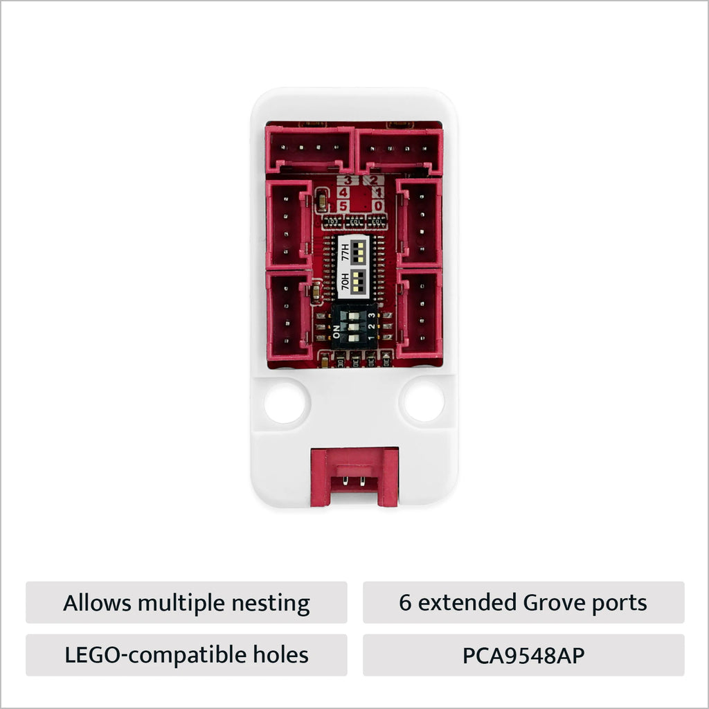 M5Stack Official PaHub v2.1 Unit I2C Hub 1 to 6 Expansion with DIP Switch Multiplexer IoT Development Kit(PCA9548AP)