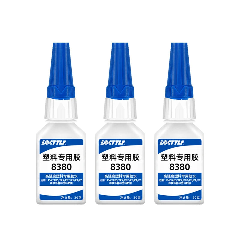 LOCTTLF 20g Plastic Glue Adhesive for 3D Printing Toy Car ABS PVC Super Instant  Glue Bonding Between Plastics Waterproof Clear