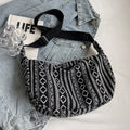Crossbody Bags Tribal Style Shoulder Bag, Foldable Crossbody Striped Pattern, Flag Theme Hand Washable Edge Painted Lining 2026