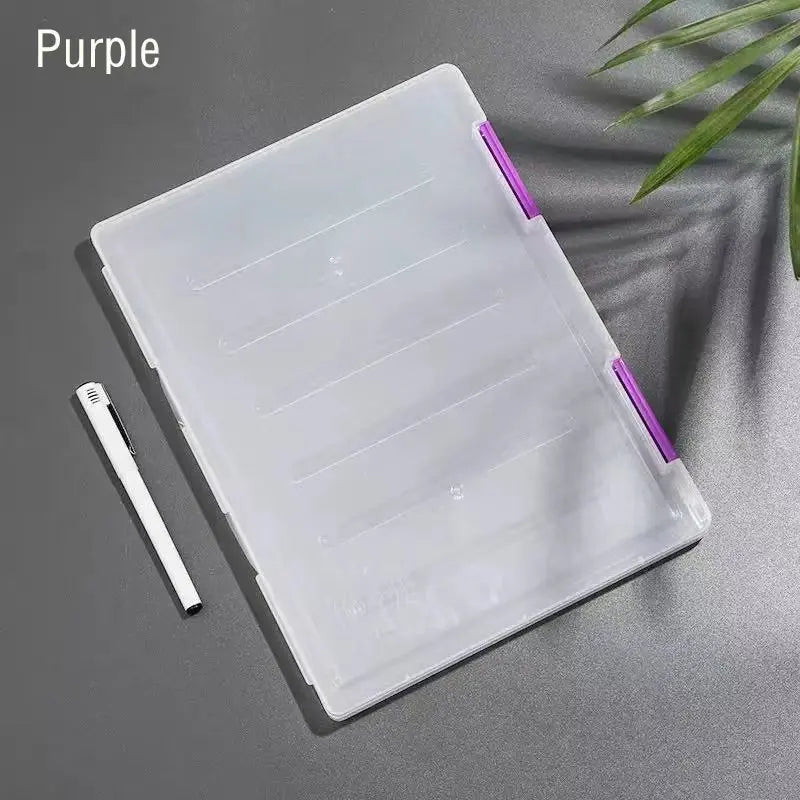 1PC Transparent File Box A4 Plastic PP File Box For School Students Multi-layer Portable Double-layer Data File Subject Classifi