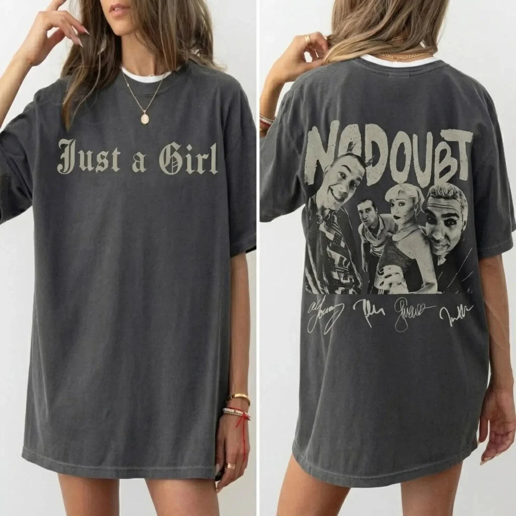 Plus Size Summer Women's Vintage No Doubt Band Print T-Shirt Cotton Breathable Stylish Versatile Street Style Oversized