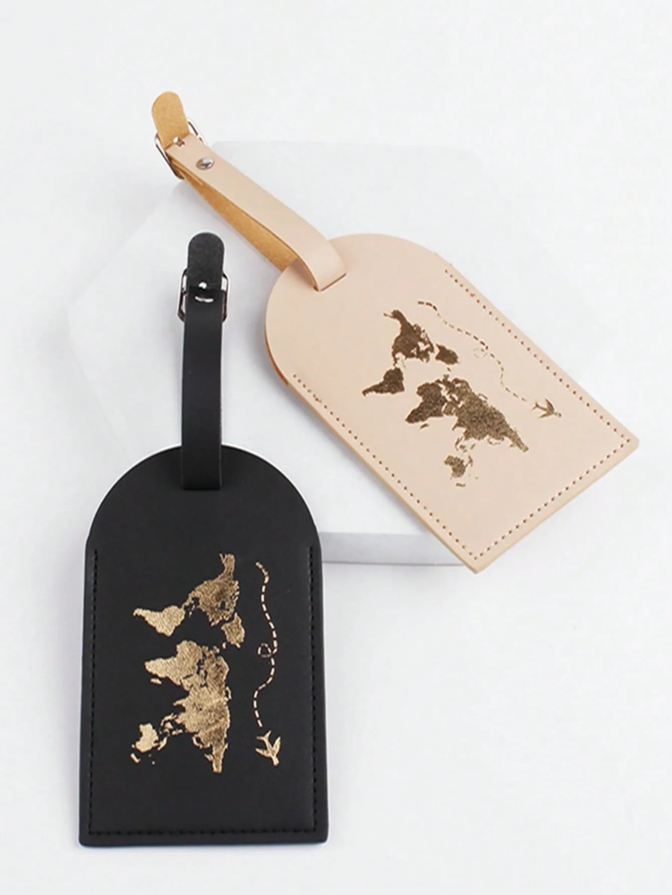 2PCS Map Luggage Tag Hanging Tag With Name ID Cards Anti-lost Lightweight Travel Accessories For Flight for Lovers Gifts