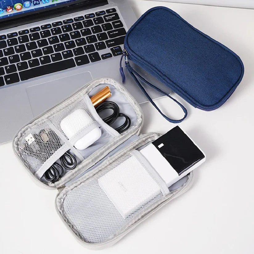 1 New Data Cable storage Bag Travel Storage Bag Portable Waterproof Double-layer Storage Bag Wire Storage Box