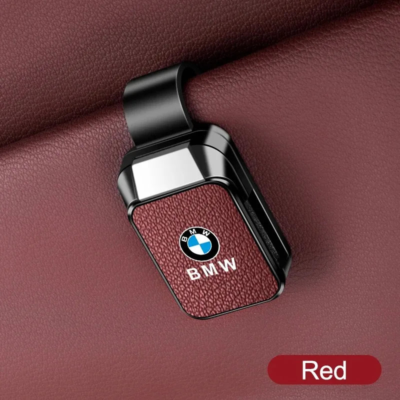 For BMW M 50th E39 E46 E60 E70 E91 E92 F10 F40 G01 X3 X5 X6 X7 Leather+ABS Car Sun Visor Glasses Clip Interior Sunglasses Holder