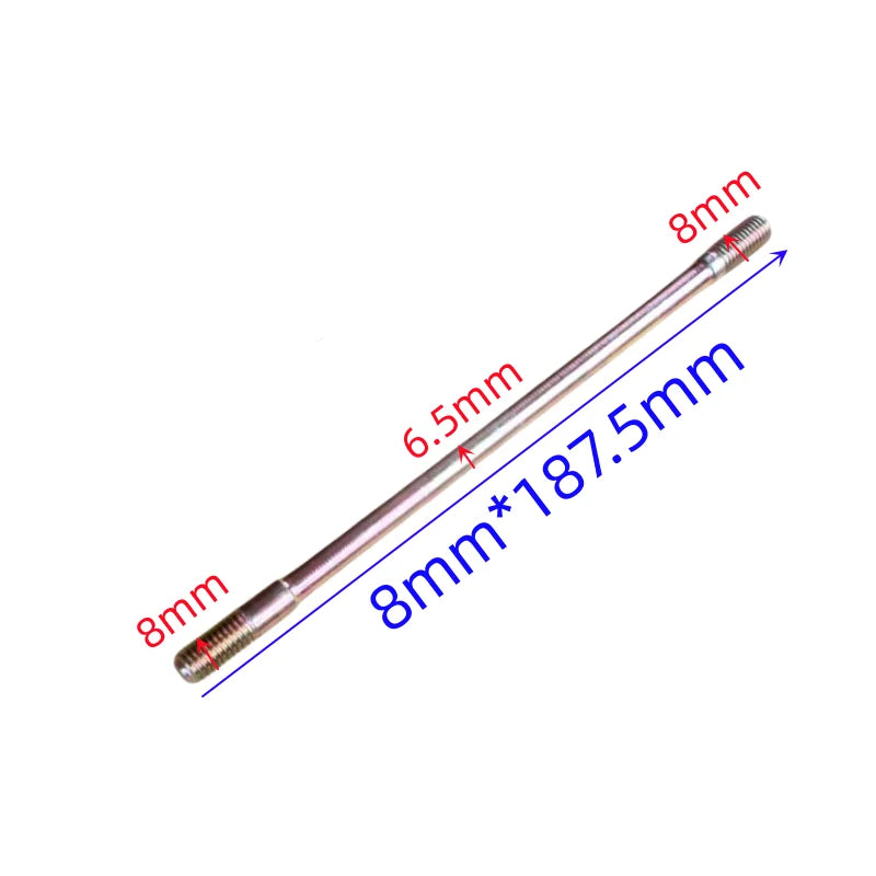 Motorcycle car exhaust pipe screw muffler interface cylinder block screw column bolt M6 to 8 to 10 M7 8mm double headed threaded