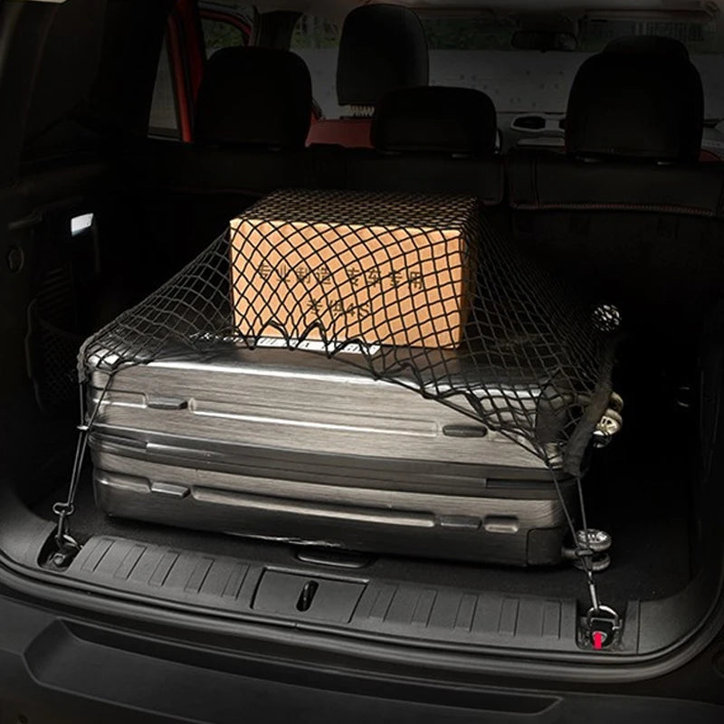Car Mesh Elastic Nylon Rear Back Cargo Trunk Storage Organizer Double Layer Luggage Net Auto Back Rear Mesh Seat Car Accessories