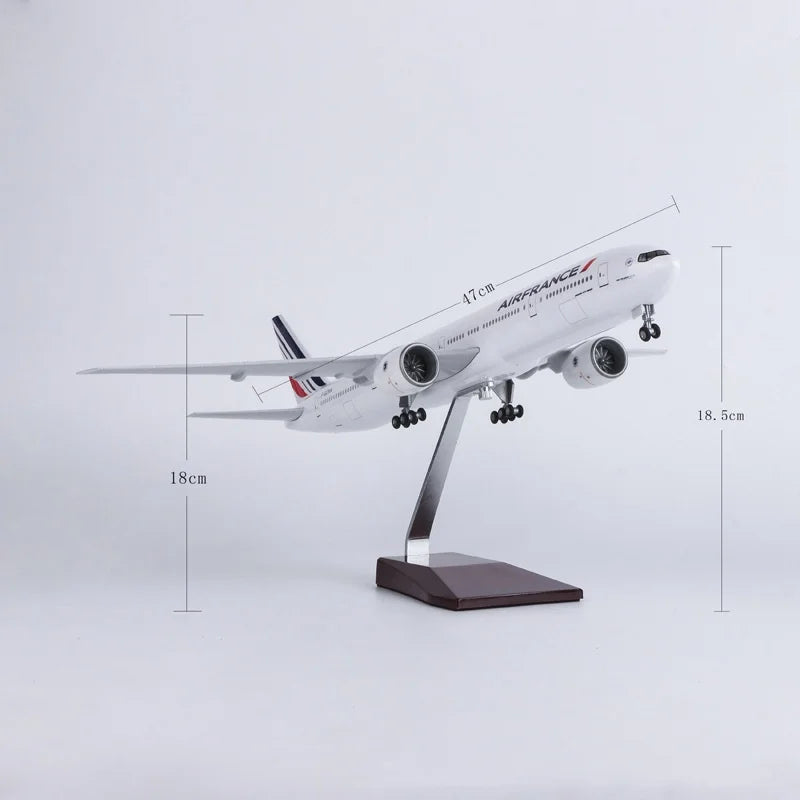 47CM air france plane model A380/B747/B777/A350 Model airplanes Resin Diecast collectible aircraft with Landing Gear Wheels LED