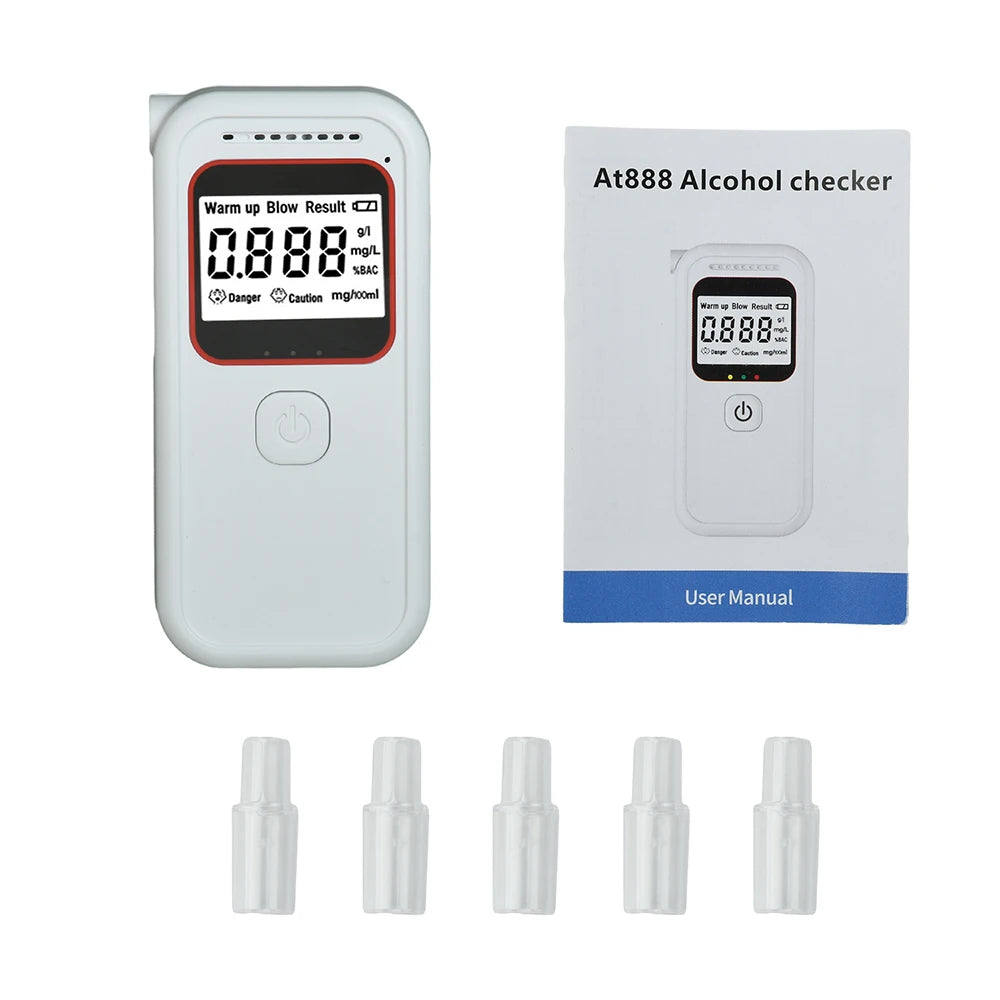 Alcohol Breathalyzer Tester LCD Display Voice Announcements Digital Alcohol Concentration Tester Home Drunk Driving Analyzer