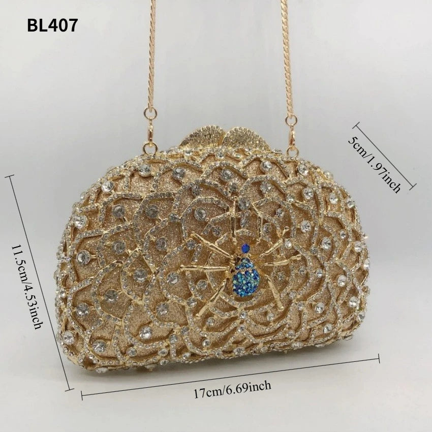 2026 Sparkly Diamond Dinner Bag Hollow Rhinestone Banquet Clutch Bag Women Evening Party Wedding Bridal Purse Rhinestone Handbag